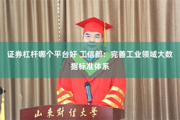 证券杠杆哪个平台好 工信部：完善工业领域大数据标准体系