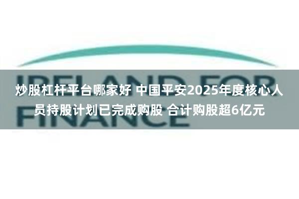 炒股杠杆平台哪家好 中国平安2025年度核心人员持股计划已完成购股 合计购股超6亿元