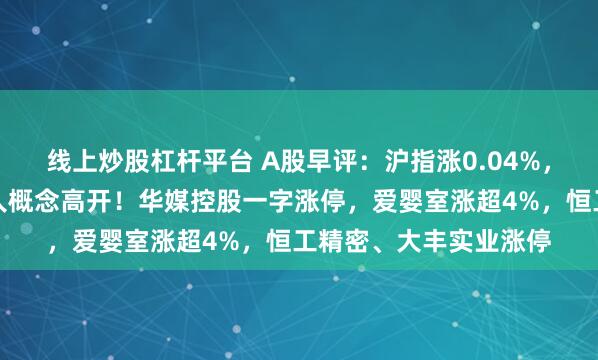 线上炒股杠杆平台 A股早评：沪指涨0.04%，托育服务、人形机器人概念高开！华媒控股一字涨停，爱婴室涨超4%，恒工精密、大丰实业涨停