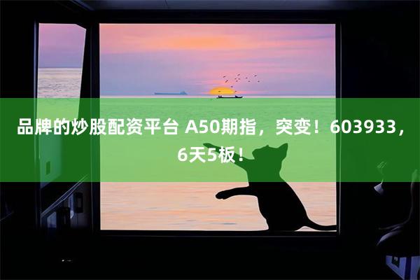 品牌的炒股配资平台 A50期指,突变!603933,6天5板!