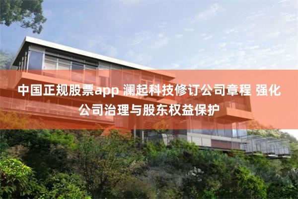 中国正规股票app 澜起科技修订公司章程 强化公司治理与股东权益保护