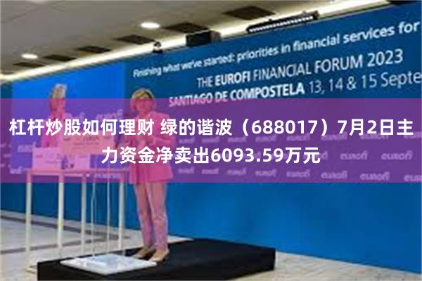 杠杆炒股如何理财 绿的谐波（688017）7月2日主力资金净卖出6093.59万元