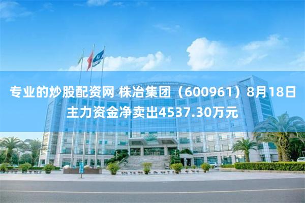专业的炒股配资网 株冶集团（600961）8月18日主力资金净卖出4537.30万元