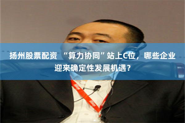 扬州股票配资 “算力协同”站上C位,哪些企业迎来确定性发展机遇?