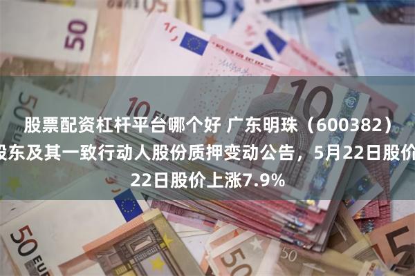 股票配资杠杆平台哪个好 广东明珠（600382）披露控股股东及其一致行动人股份质押变动公告，5月22日股价上涨7.9%