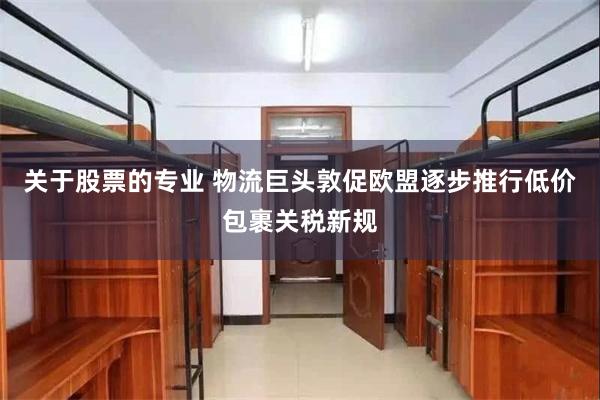 关于股票的专业 物流巨头敦促欧盟逐步推行低价包裹关税新规