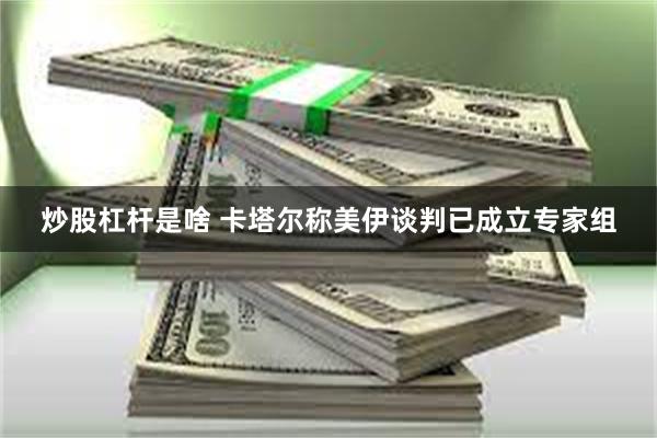 炒股杠杆是啥 卡塔尔称美伊谈判已成立专家组