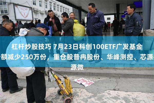 杠杆炒股技巧 7月23日科创100ETF广发基金份额减少250万份，重仓股普冉股份、华峰测控、芯源微