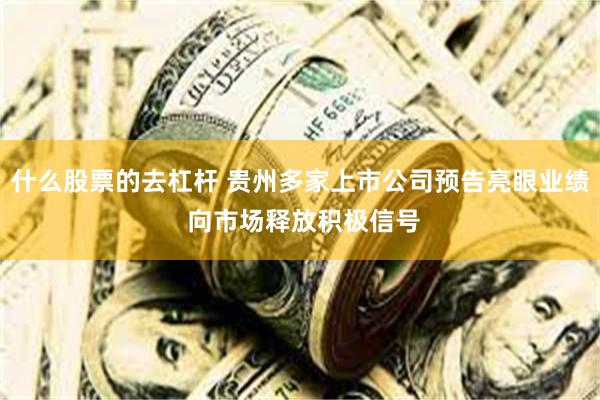 什么股票的去杠杆 贵州多家上市公司预告亮眼业绩 向市场释放积极信号