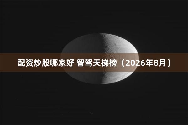 配资炒股哪家好 智驾天梯榜（2026年8月）