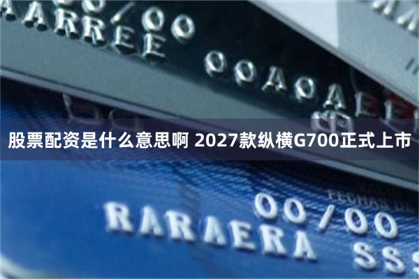 股票配资是什么意思啊 2027款纵横G700正式上市